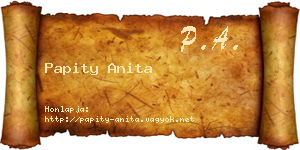 Papity Anita névjegykártya